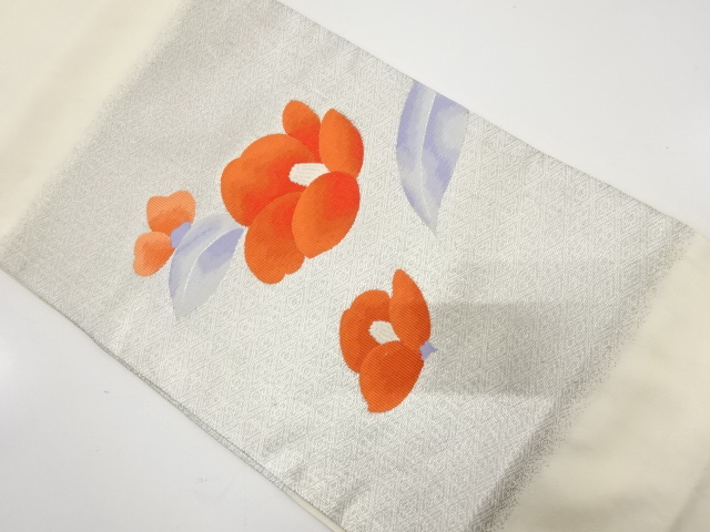 椿模様織り出し名古屋帯